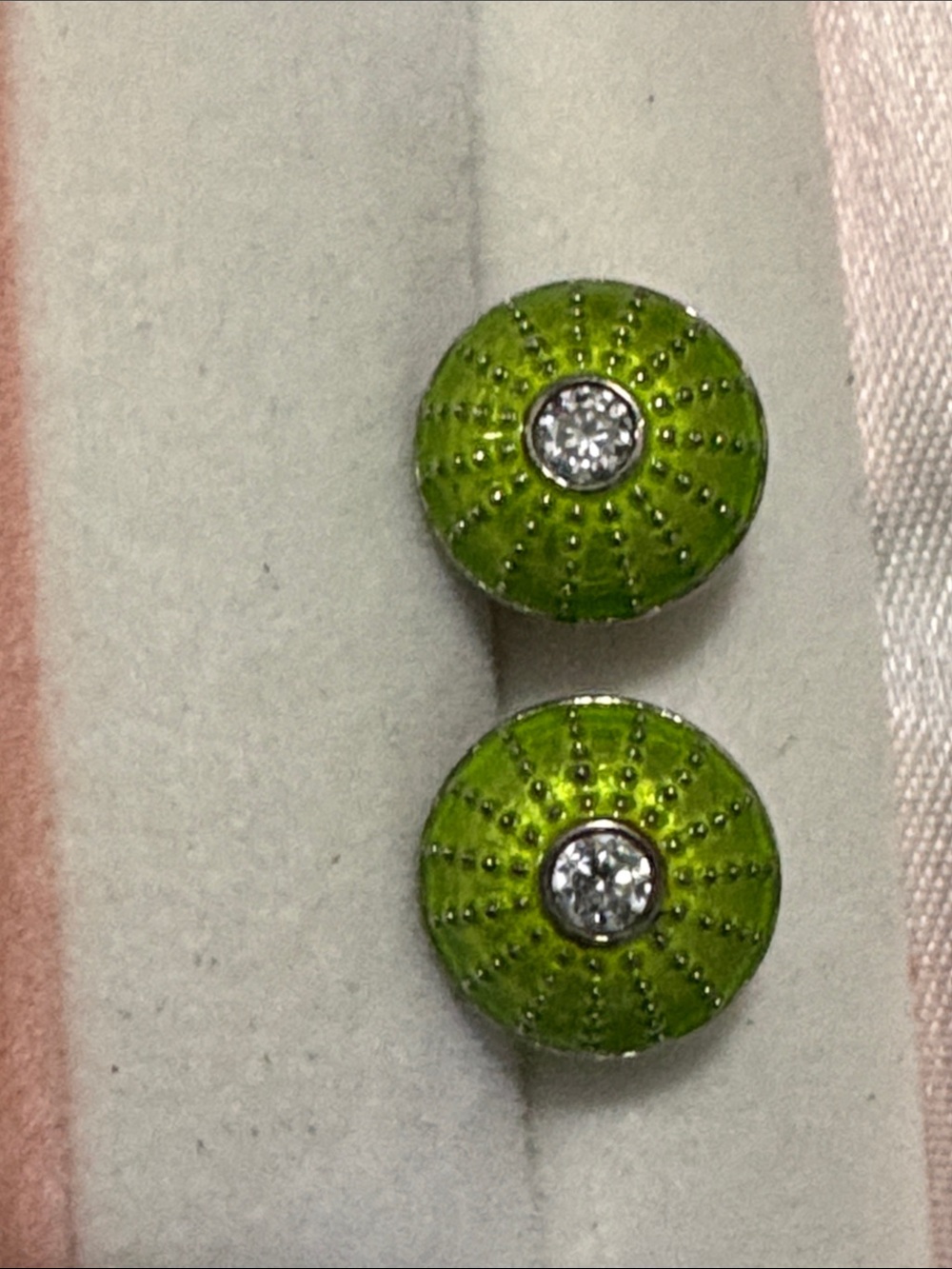 Green Enamel Crystal Jewel Pops by Kameleon Co. NWOT